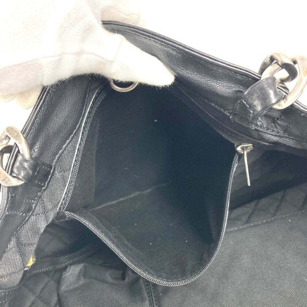 CHANEL Black Leather Logo Shoulder Bag - Picture 13 of 16